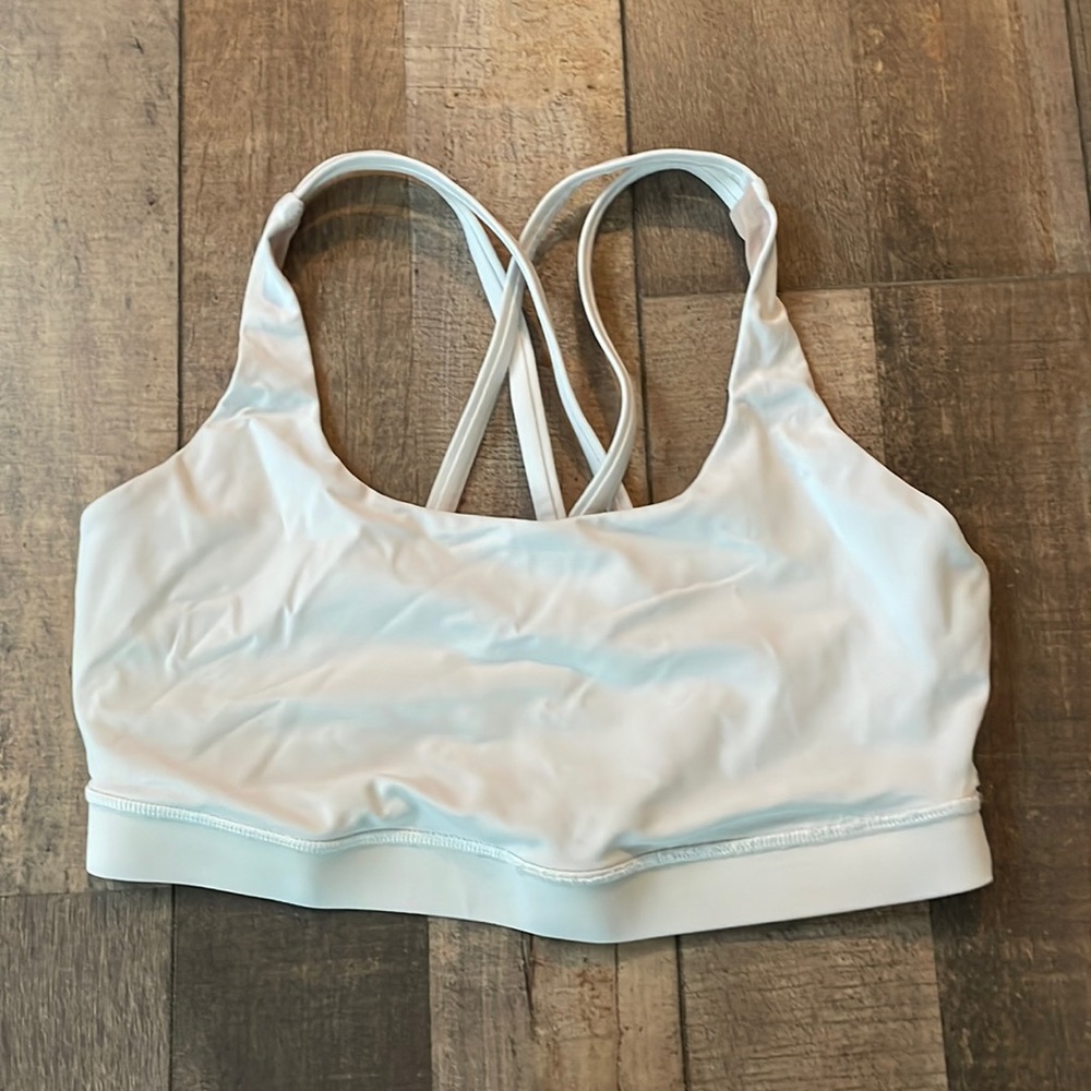 Lululemon white energy sports bra size 10